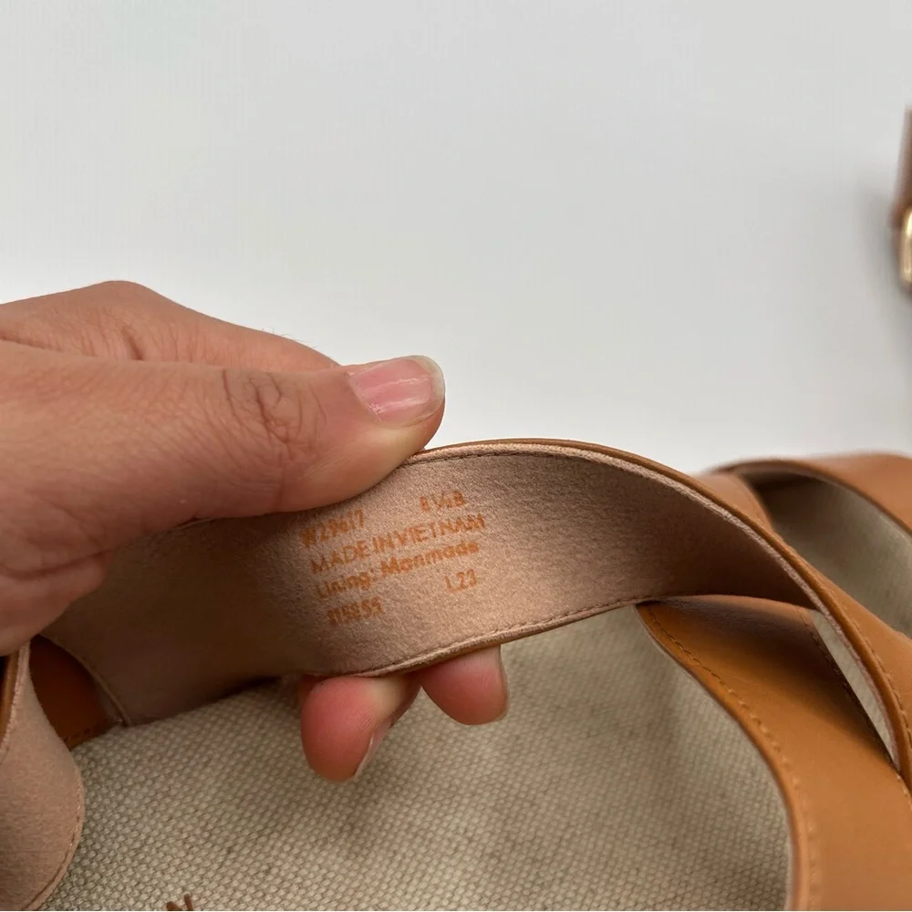 NWB Cole Haans Womens Grandpro rally castine heeled sandals size 8.5 Pecan ivory